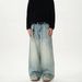 Men's Clothing Retro Washed Denim Mopping Pants For Men And Women Trendy Brand Loose Couple Casual Versatile Straight Wide Leg Trousers_mkmklike.com