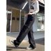 Black Straight-leg Workwear Jeans For Women, Spring/summer/autumn 2024 New Style, Petite Retro Loose High-waisted_mkmklike.com