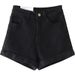 Women's High Waist Denim Shorts Korean Style Summer 2026 Loose Fit Slimming Wide Leg Rolled Hem Trendy Hot Pants Leg Lengthening_mkmklike.com