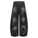 Men's Wasteland Style Patchwork Distressed Scimitar Jeans Midweight Wide Leg Blue Faded Frayed Edges Slight Stretch Machine Washable_mkmklike.com