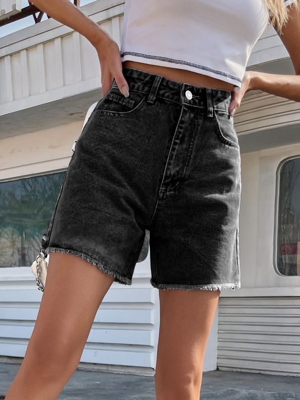 Trendy Girl Closet 40-In Stock-30760#Trendy Loose Casual High-Waisted Slimming Women's Denim Shorts_mkmklike.com