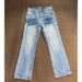 Men's Straight Fit Jeans Lightning Pattern Washed Gradient American High Street Vibe Cleanfit Scimitar Bootcut Pants_mkmklike.com