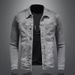 Spring And Autumn New Washed Classic Cowbo Jacket For Men, Youth, Street Handsome, Flip Collar, Casual Coat,_mkmklike.com