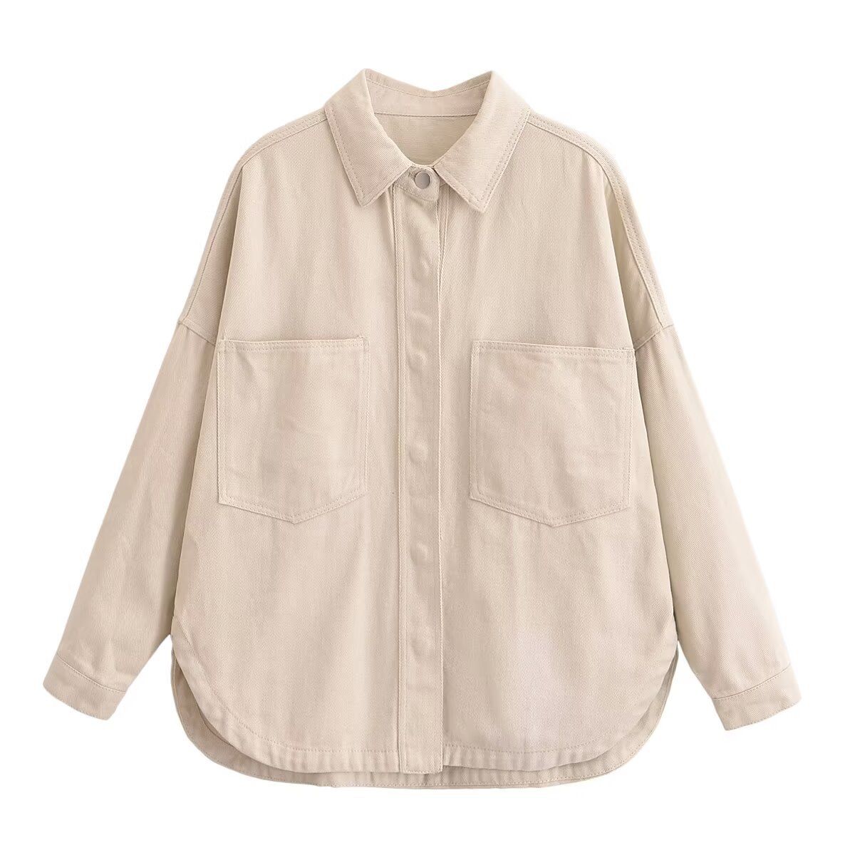 Women's Washed Denim Jacket – Classic Indigo Blue, Urban Casual Style, Lightweight & Versatile For Everyday Wear_mkmklike.com