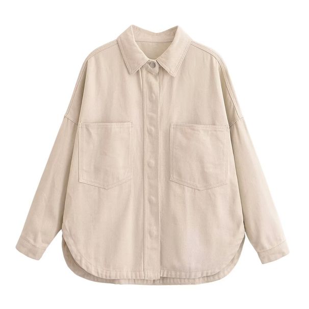 Women's Washed Denim Jacket – Classic Indigo Blue, Urban Casual Style, Lightweight & Versatile For Everyday Wear_mkmklike.com