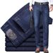 Suitable For All Seasons Luqishi Jeans Men's Business Casual Straight Pants Live Streaming Style_mkmklike.com