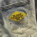 Men's Distressed Ink Splash Denim Shorts - Slim Fit Korean Style Casual Mid-Length Shorts With Soft Comfort_mkmklike.com