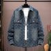 Men's Clothing Denim Jacket Men Spring And Autumn Fashion Brand Cool Letter Lapel Shirt Men Loose Retro Casual Workwear Jacket_mkmklike.com