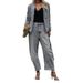 Women's Streetwear Denim Suit Set - Slim Fit Blazer & Distressed Jeans (Grey Set, S-XL)_mkmklike.com
