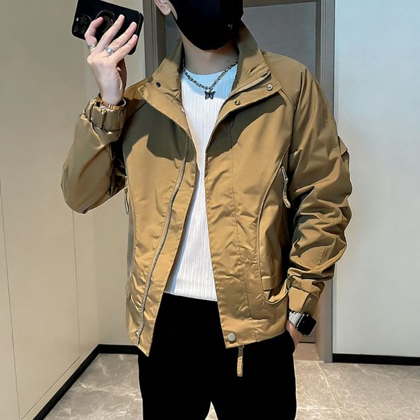 Jacket 2026 Men's Stand Collar For Young Middle-Aged Men, Spring And Autumn Business Casual Coat_mkmklike.com