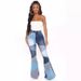 Women's Clothing Large Size Denim Wide Leg Fashion Splicing Jeans_mkmklike.com
