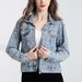 Women's Embroidered Rhinestone Denim Jacket – Slim Fit Bling Coat, Trendy Fall Fashion, Comfortable Stretch Cotton, Plus Size Available (S-5XL)_mkmklike.com