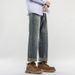 New Spring Jeans Men's Harlan Loose Trendy Brand American Retro Washing Double Craft Medium Waist Large Size Youth Embroidery Knowledge Clothes_mkmklike.com