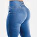 High Waist Skinny Jeans Women's Fashion Trendy Hip Lifting Washed Solid Color European American plus Size Cross Border Elasticity Denim_mkmklike.com