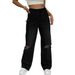 Distressed High-Waisted Jeans For Women - Vintage Washed Straight Leg Denim Pants With Ripped Details, Comfort Stretch Fit For Casual & Streetwear_mkmklike.com