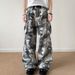 Streetwear Camo Cargo Pants – Unisex Hip-Hop Oversized Jeans (S-3XL, 65% Cotton, Button Fly, Multi-Pocket Urban Utility)_mkmklike.com