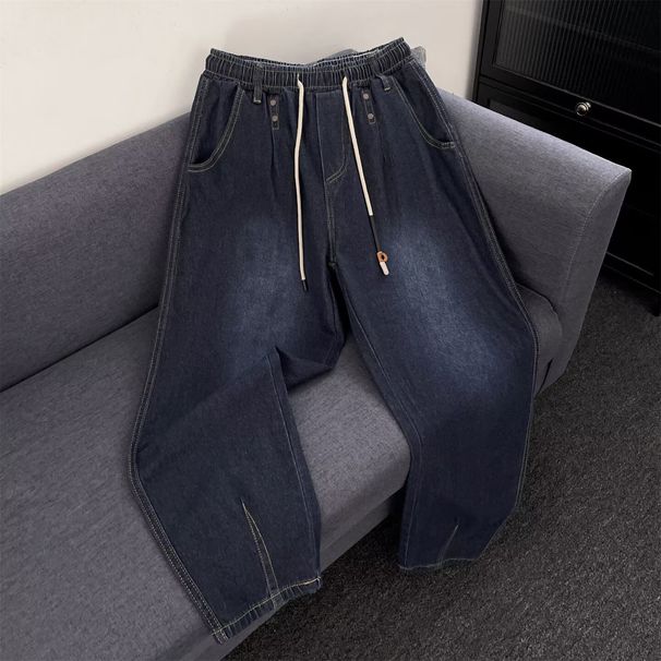 Relaxed Straight-Leg Jeans For Men – Vintage Washed Denim (S-3XL, Stone Blue)_mkmklike.com