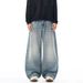 Punk Washed Vintage Wide-Leg Jeans Men's Scimitar Vibe Trendy Loose Fit Banana Pants_mkmklike.com