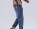 Summer Trendy Brand Washed Jeans Men's Elastic Waist Thin Ice Silk Jeans Men's Fat Denim Trousers Men_mkmklike.com