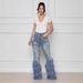 Women's Clothing Fashion Casual Jeans Beaded Long Beard Jeans_mkmklike.com