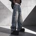 Men's Clothing Men's Distressed Washed Jeans – Oversized Straight-Leg Denim Pants With Hand-Painted Details (Low-Rise, Non-Stretch, S-3XL)_mkmklike.com