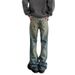 Men's High Street Washed Jeans – Vintage Straight Leg With Subtle Flare_mkmklike.com