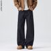 Men's Japanese Vintage Washed Straight Leg Jeans – Relaxed Wide Fit, Heavyweight Denim, Winter Blue (Sizes 28-38)_mkmklike.com