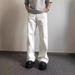 Men's White American Casual Jeans – Japanese Minimalist Workwear Straight Leg Loose Fit Denim Pants (S-3XL)_mkmklike.com