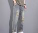 Chaolun Cloth Ripped Jeans Men's Spring And Autumn Tide Brand Straight Harlan Ruffian Handsome Men's Casual Jeans Loose Men's Pants_mkmklike.com