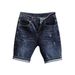 Men's Clothing Summer New Slim Fit Small Straight Washed Retro Blue Simple All Match High Street Handsome Shorts_mkmklike.com