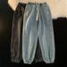Elastic Waist Slim-Fit Jogger Jeans For Men – Korean-Japanese Inspired Casual Cargo Pants With Adjustable Cuffs_mkmklike.com
