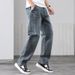 Factory Direct Sales European And American Straight Jeans Men's Loose Deep-grade Retro Jeans Foreign Trade Large-size Men's Velvet_mkmklike.com