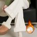 White Narrow Wide-leg Jeans Women, Fleece-lined, High-waisted, Slimming, New Autumn/winter 2025 Model, Straight Pants_mkmklike.com