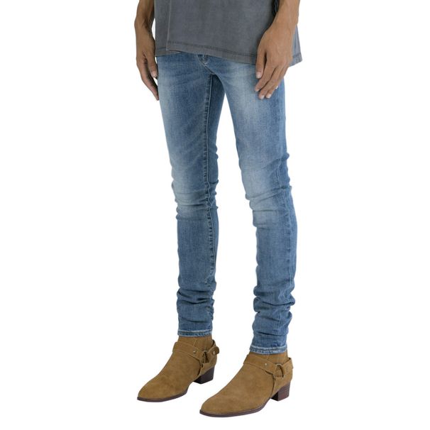 Men's Clothing Tight Stretch Light Blue Basic Slim High Street Jeans_mkmklike.com