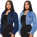 Women's Stretch Denim Jacket – Classic Button-Up Cardigan Style With Long Sleeves & Versatile Fit_mkmklike.com