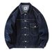 Shawn Yue Same Style Denim Jacket Men's Punk Dark Blue Student Casual Workwear Winter Trend Hot Item_mkmklike.com