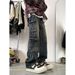 Men's Multi Pocket Cargo Jeans Straight Leg Loose Fit Versatile Wide Leg Trousers American High Street Style Washed Retro Cool_mkmklike.com