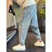 Washed Retro Jeans Men's Trendy Brand Loose Tied Nine-point Pants Fashionable And Versatile Old Harlan Pants Men's Trendy_mkmklike.com