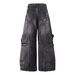 Men's Deconstructed Streetwear Jeans – Oversized Cargo Pants With Raw Hem & Industrial Stitching (S-XL) – Distressed Denim For Urban Exploration_mkmklike.com