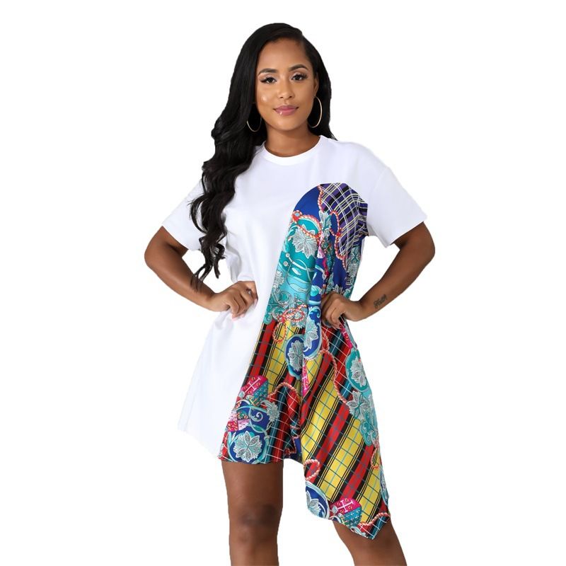 Women's Clothing new casual print contrast color dress_mkmklike.com