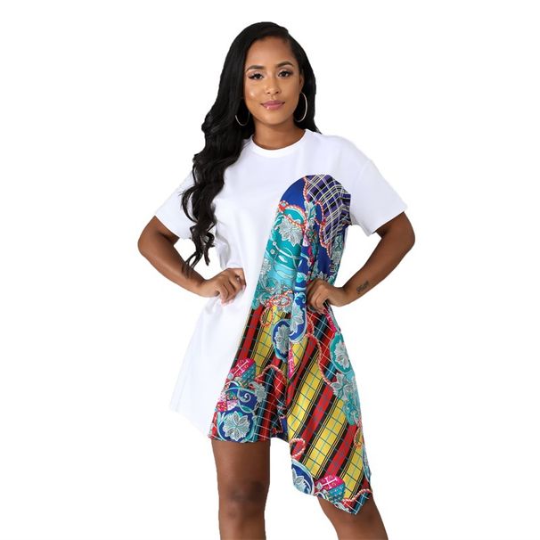 Women's Clothing new casual print contrast color dress_mkmklike.com