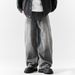 New Men's Wide Leg Straight Leg Jeans 2025 High Street Trendy Brand Casual Long Pants Loose Fit for Youth Autumn Winter Washed_mkmklike.com