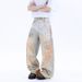 Artisan 3D Printed Jeans For Men – Vintage Washed, Relaxed Wide-Leg Fit, Limited Edition Statement Piece_mkmklike.com