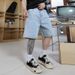 Men's Summer Five Point Denim Shorts Blue Versatile Simple Style Trendy Pants Non Stretch Mid Length Youth Clothing_mkmklike.com