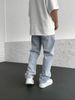 F6115 Dropshipping Cross-Border New Jeans Men's Printed Straight-Leg Wide Pants_mkmklike.com