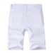 White Men's Casual Denim Shorts Simple Slim Fit Multi Craftsmanship Design Versatile Regular Style_mkmklike.com