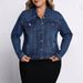 K Large Size Women's Fashion New Denim Long Sleeved Top Jacket_mkmklike.com