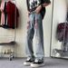 Trendy Brand Retro Printing Ripped Jeans Men's Spring And Autumn American Vibe Pants Ruffian Handsome Loose High Street Straight Trousers_mkmklike.com
