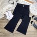 High-Waisted Flared Jeans For Women - Cement Gray Stretch Denim, Fleece-Lined Winter Bell Bottoms With Double Button Closure_mkmklike.com
