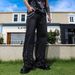 Men's American Streetwear Loose Straight-Leg Jeans Embellished Denim Pants with Beaded Details_mkmklike.com